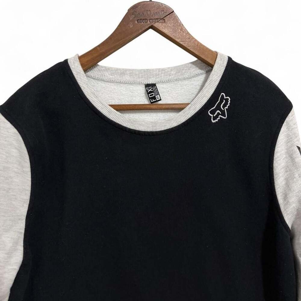 Fox Racing Colorblock Crewneck Sweatshirt XL Black Heather Grey
